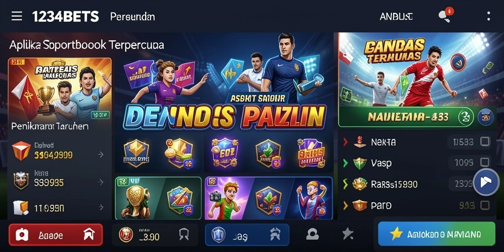 Tampilan gameplay 1234BETS dengan berbagai pilihan taruhan olahraga.