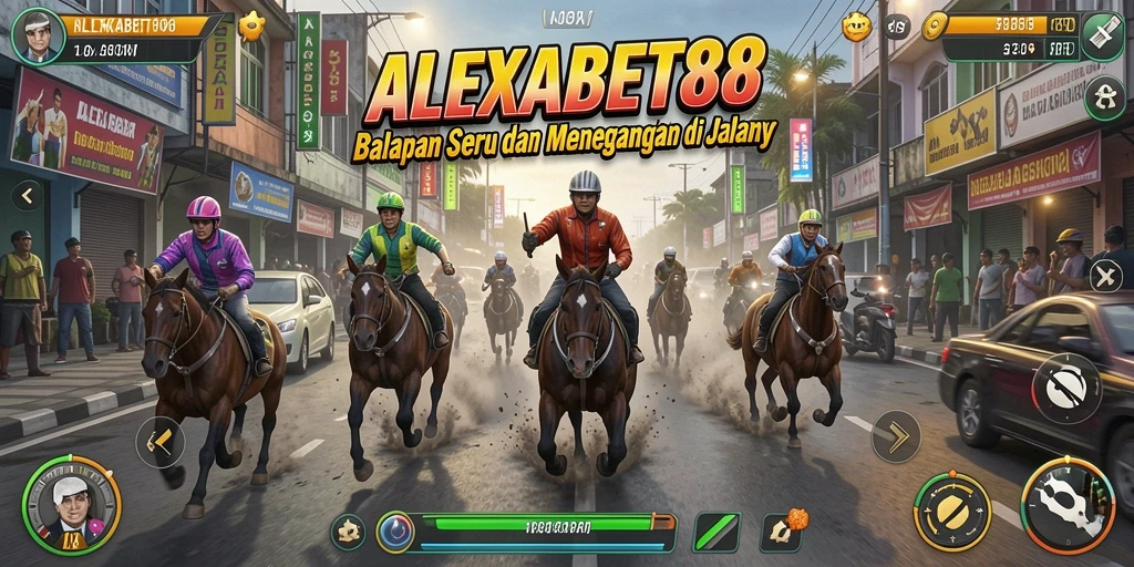 Screenshot ALEXABET88 menampilkan aksi balapan yang mendebarkan.