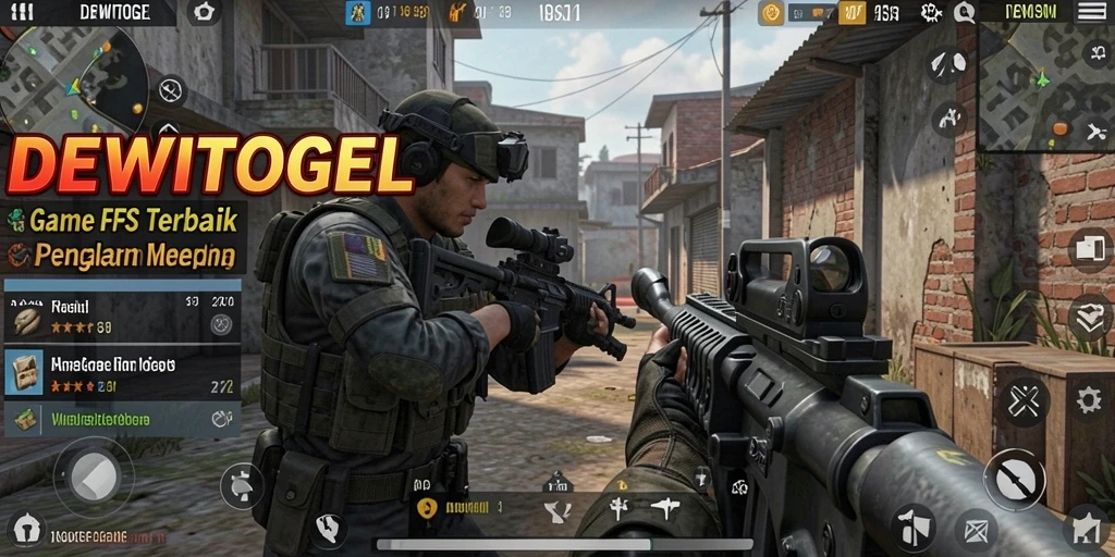 Tampilan gameplay DEWITOGEL dengan aksi tembak-menembak yang seru.