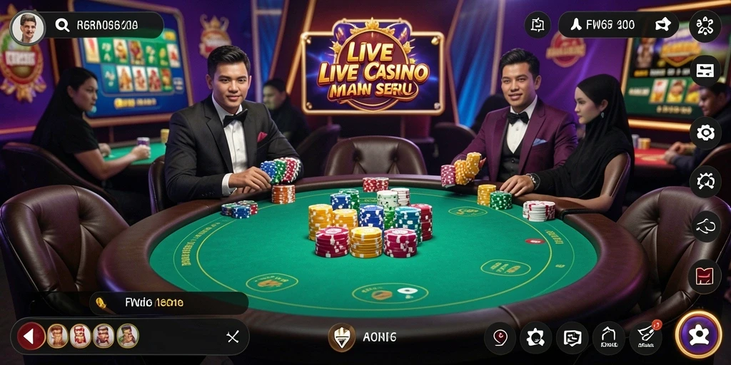 Tampilan menarik dari gameplay Live Casino di FW66.