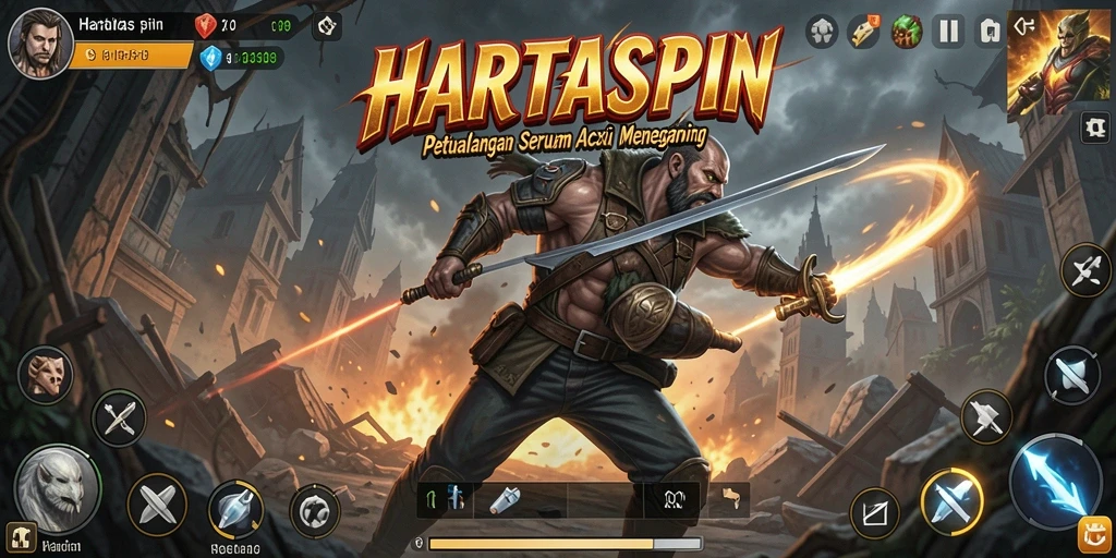 Tampilan gameplay HARTASPIN yang seru dan menegangkan.