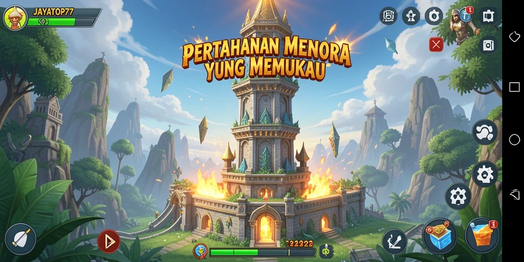Tampilan gameplay menara pertahanan yang menarik dan dinamis di JAYATOP77.