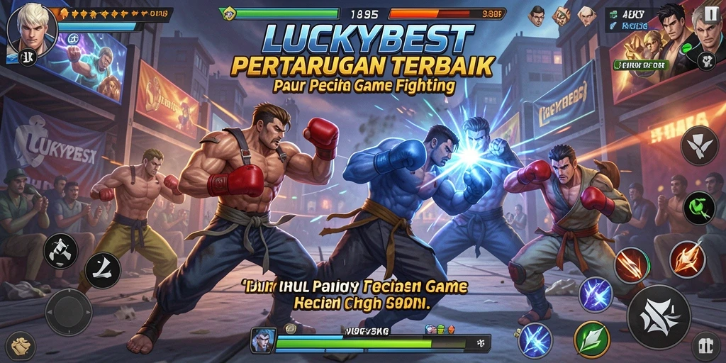 Screenshot menampilkan pertarungan seru di LUCKYBEST dengan efek visual memukau.
