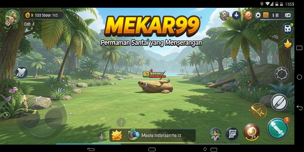 Tampilan gameplay MEKAR99 yang warna-warni dan menarik.