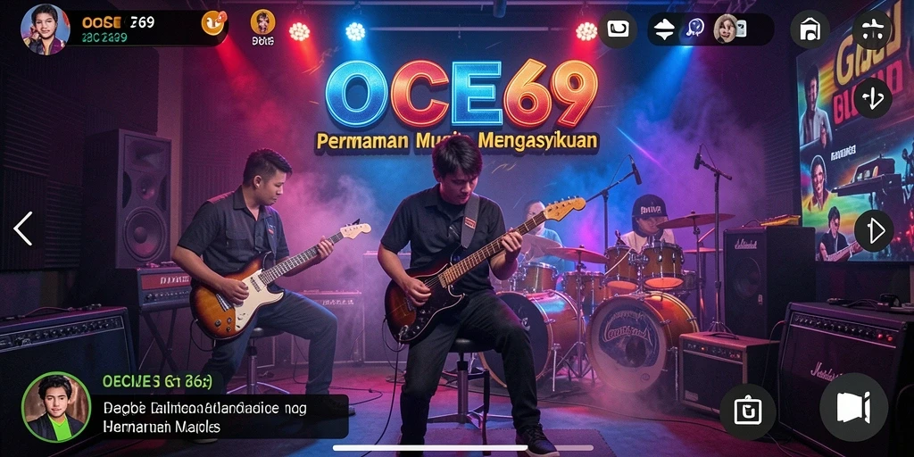 Tampilan gameplay OCE69 dengan berbagai lagu musik seru.