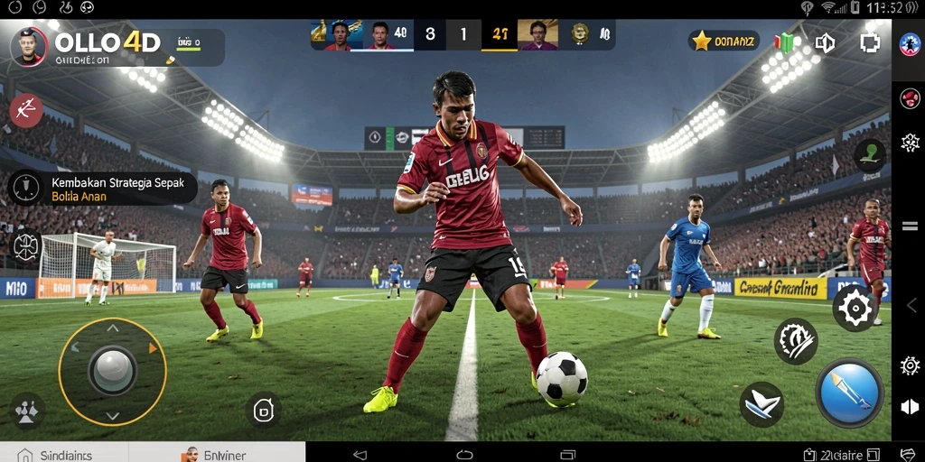 Tampilan seru gameplay OLLO4D di lapangan sepak bola.