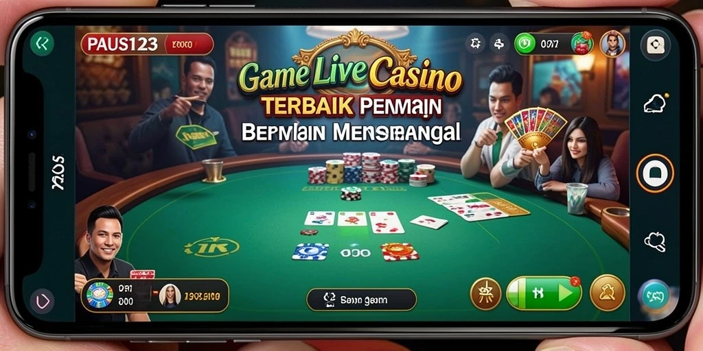Screenshot utama PAUS123 menampilkan gameplay Live Casino yang mendebarkan.