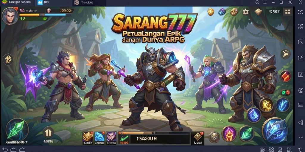 Tampilan penuh aksi dalam permainan ARPG SARANG777.