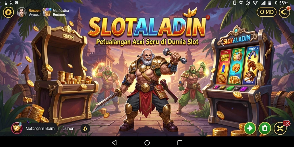 Tampilan gameplay SLOTALADIN yang penuh aksi dan keseruan