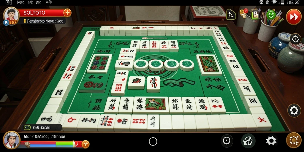 Screenshot utama menampilkan gameplay Mahjong yang seru dan penuh warna.