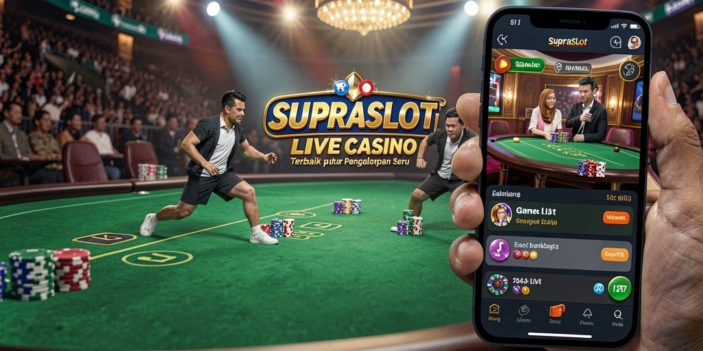 Screenshot gameplay menunjukkan suasana Live Casino yang mendebarkan.
