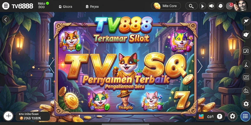Tampilan gameplay Slot yang menarik dan penuh warna dari TV888.