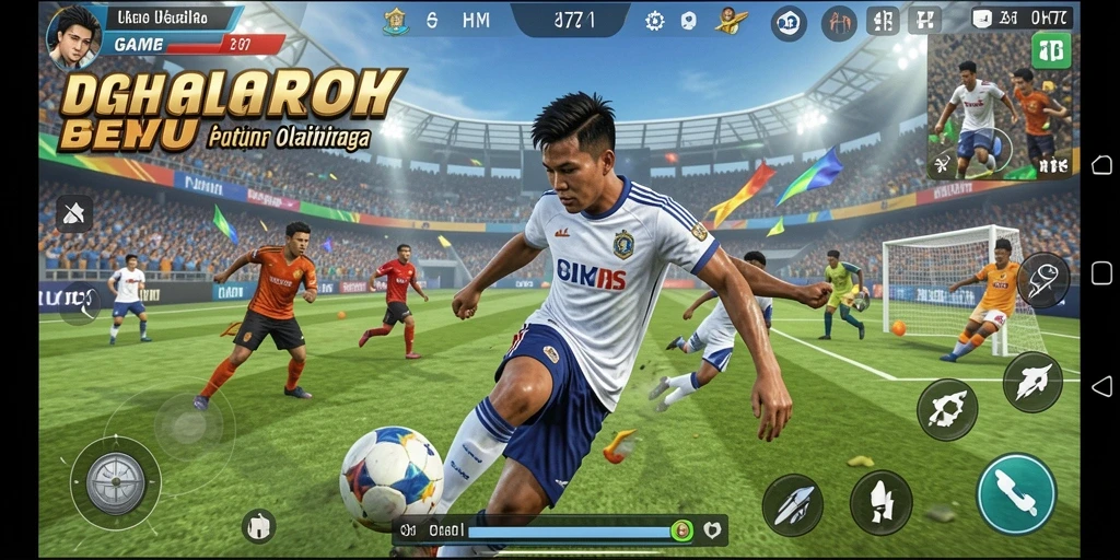 Tampilan utama dari gameplay UH77 memperlihatkan aksi olahraga menegangkan.